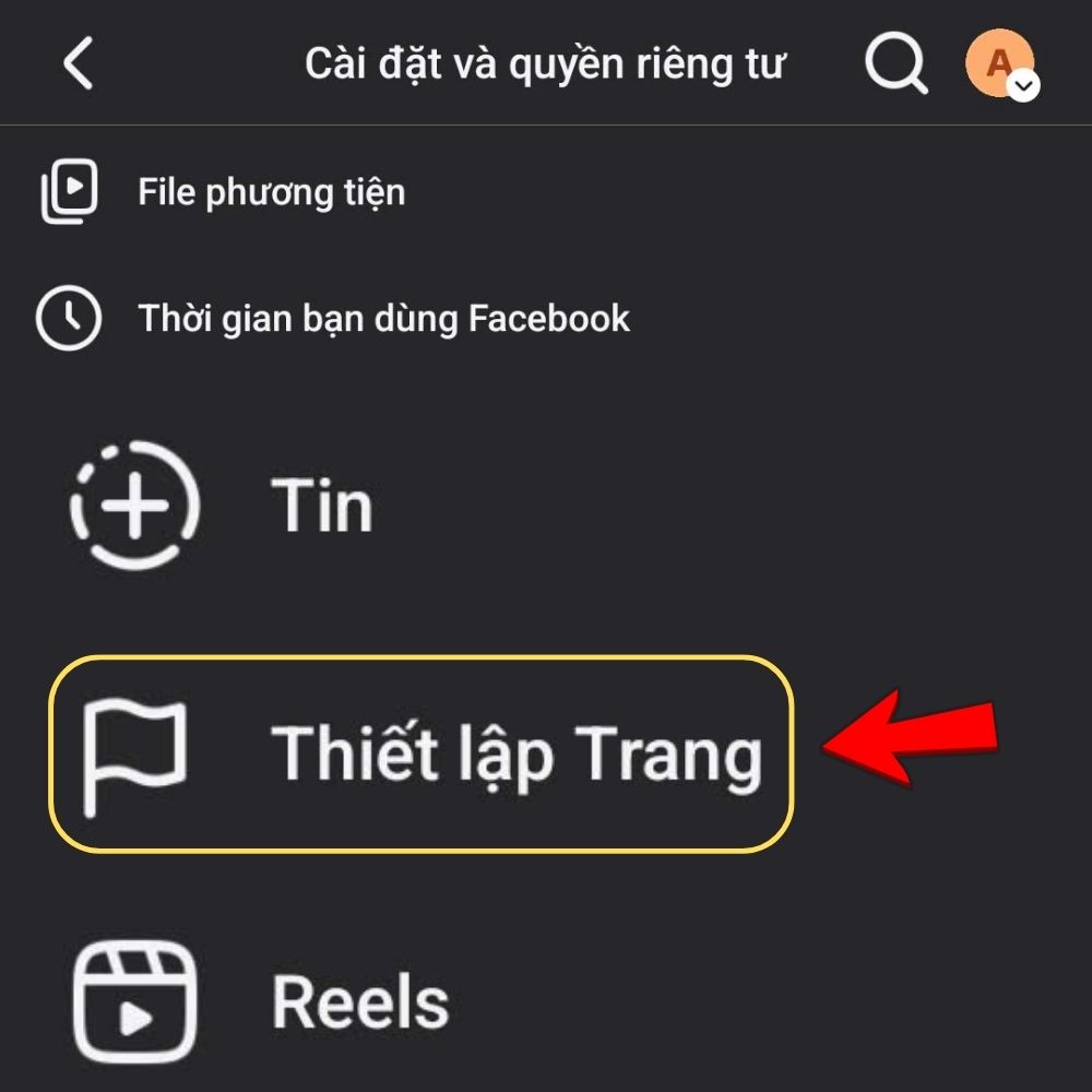 thiết lập trang